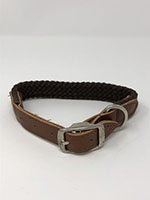 1 Inch (in) Width Fib-R-Ite Cotton Dog Collar with Genuine Leather Trim - 3