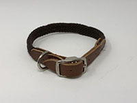 3/4 Inch Width (in) Fib-R-Ite Dog Collars with Genuine Leather Trim - 3