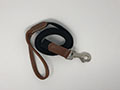 1 Inch (in) x 6 Feet (ft) Ribbed Cotton Dog Leash with Leather Trim