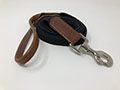 1/2 Inch (in) x 4 Feet (ft) Ribbed Cotton Dog Leash with Leather Trim